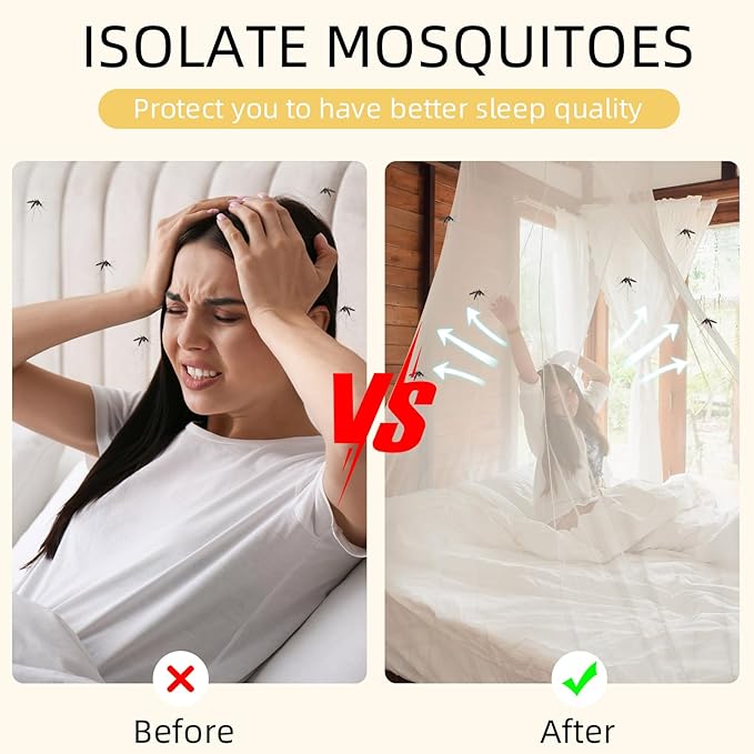 4 Corners Mosquito Net for Mosquiteros para Camas Bed Canopies Netting Bed Drapes Rectangular Mosquito Mesh for Camping Home Outdoor Travel Dormitory(White,L87 X W79 X H79 Inch)