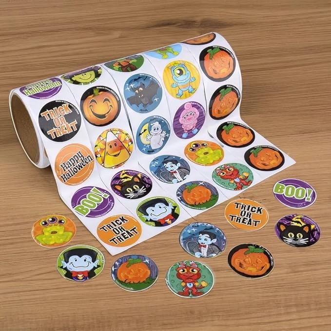 500 PC Halloween ROLL Sticker ASST