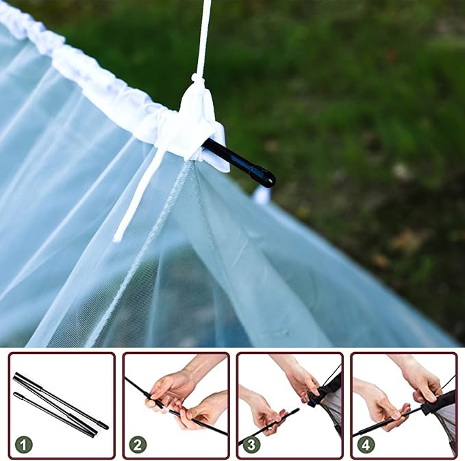 No-See-Ums Camping Mosquito Net Bed Compact and Ultra-Light for Travel,Finest Holes Mesh 2000 Noseeum Netting for Camping and Hiking, Without Sleeping Mat