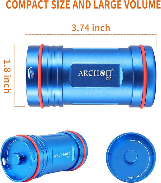 ARCHON Aluminum Alloy Waterproof Car Key Holder FOB Case, Keychain Dry Storage Box for Swimming,Diving Essential, Small Bag Kit for Boating