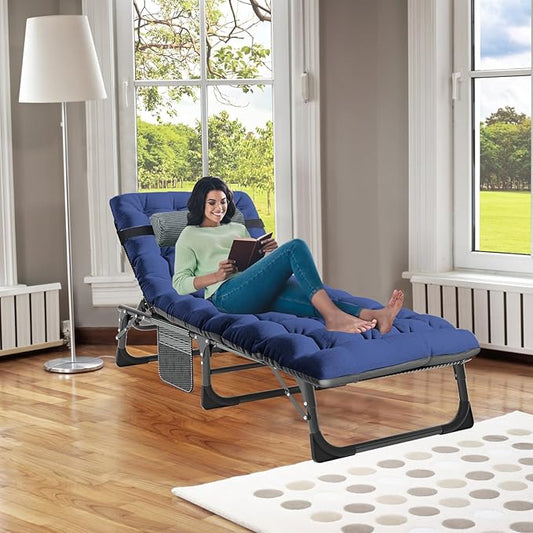 ABORON 2PK Folding Camping Cot for Adults, Heavy Duty 3-in-1 Bed for Guest Sleeping, Adjustable Double-Layer 1200D with Mattress & Carrying Bag for Home, Office, Vacation, Hospital Use