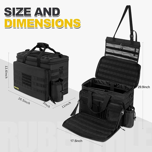 Car Front Seat Organizer | 45L size 17" laptop compatible | Combination Lock file bag | Military Tactical Briefcase | Military Duffle for patrol, Gym, Camping, Hunting, Range | DIY space