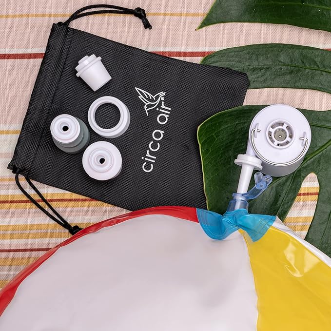 CIRCA AIR Mini Portable Air Pump for Inflatables, Mini Air Pump for Mattress Sleeping Pad, Rechargeable USB Small Air Pump, Travel Vacuum Pump, Tiny Portable Inflator Pump, Pool Float Pump for Toys