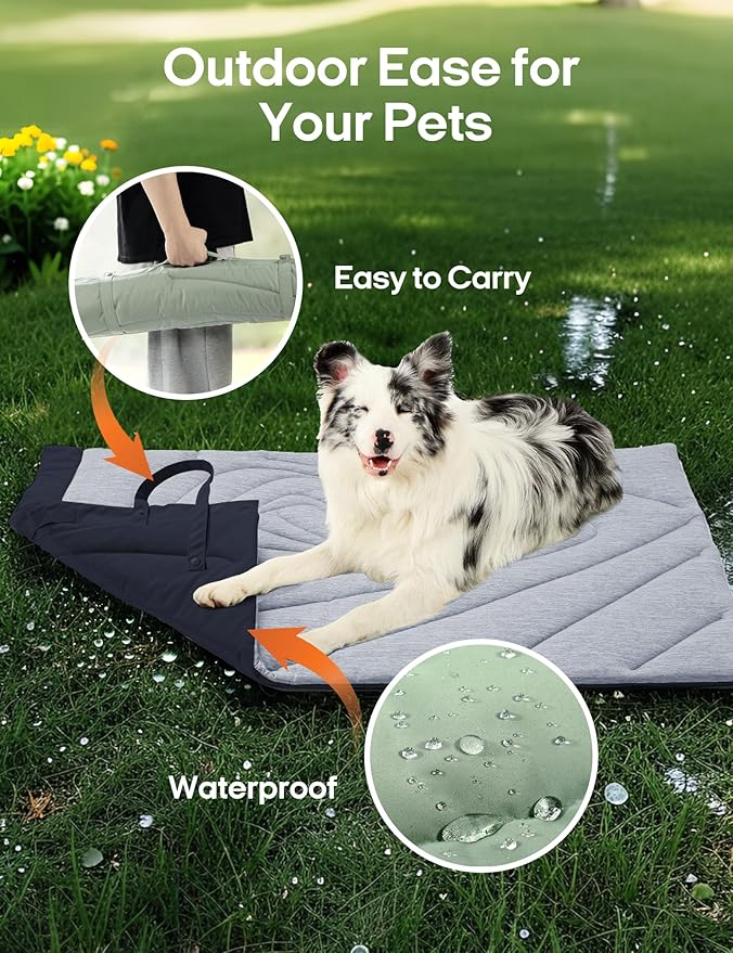 ZonLi Dog Cooling Mat, 59" x 40"Extra Large, Waterproof Cooling Pad for Dogs & Cats, Portable & Durable Pet Mat for Crate, Trunk, Camping, Outdoors, Machine Washable, Tidal Blue