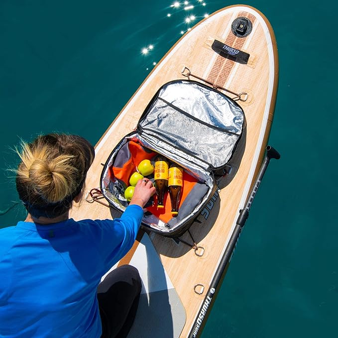THURSO SURF Paddleboard Cooler Deck Bag – Water-Resistant Portable Insulated Soft Cooler with Mesh Top Pocket for SUP, Kayak, and Camping | Fits 10 Cans