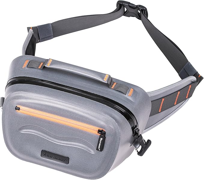 WILD HEART Airtight Waterproof Waist Bag Luya Bag 3D Dimension Shape Case 3.6L TPU Material for Outdoor Kayaking, Rafting, Boating, Swimming, Camping, Hiking, Beach, Fishing (Grey)