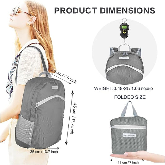 35L Foldable Waterproof Backpack For Outdoor Sports Travel Inside Wet Clothes Compartment Packable For Multiple