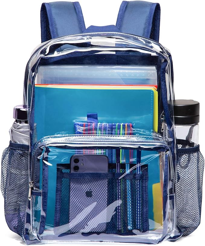 Vorspack Clear Backpack - Heavy Duty PVC Transparent See Through Backpack for College & Workplace