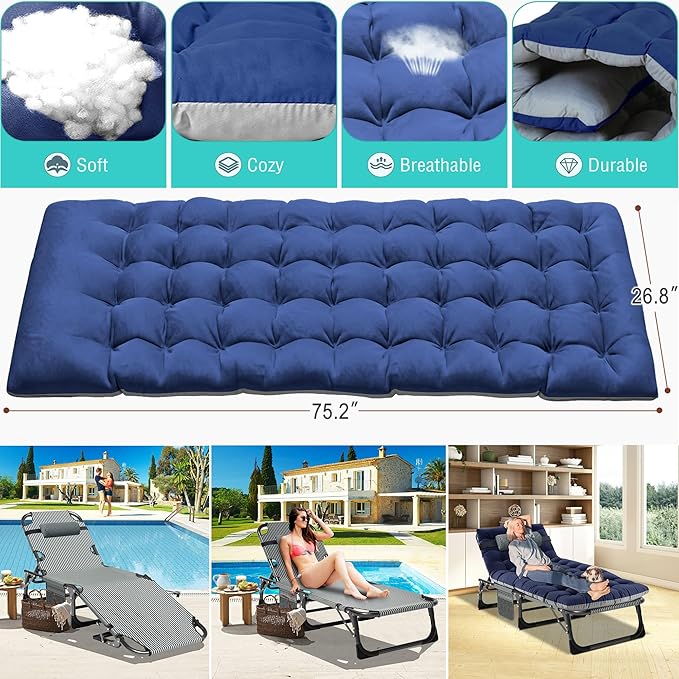 ABORON 2PK Folding Camping Cot for Adults, Heavy Duty 3-in-1 Bed for Guest Sleeping, Adjustable Double-Layer 1200D with Mattress & Carrying Bag for Home, Office, Vacation, Hospital Use