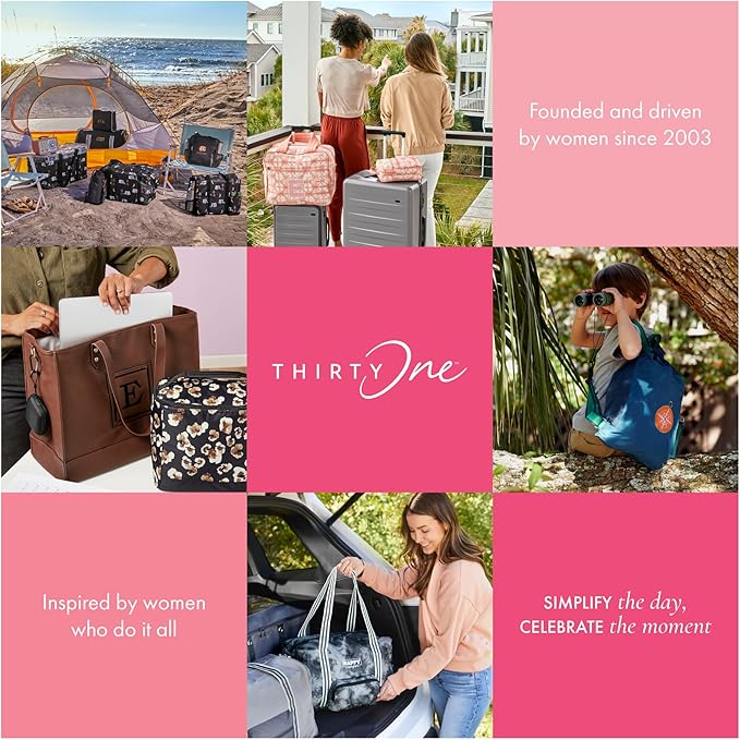 THIRTY-ONE Gifts Insulated Bucket Tote, Reusable Insulated Lunch Bag with Zipper Closure, Pastel Perfection