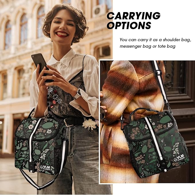 VLM Lunch Box for Women, Insulated Lunch Bag Women with Adjustable Shoulder Strap, Cute Lunch Tote Bag for Work,Picnic,Camping
