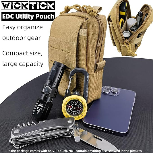 Tactical EDC Pouch, Molle Utility Pouch Gadget Organizer Holder Bag Phone Holster Waist Pack Admin Pouch Tool Pocket for Outdoor Activities, Attached to Backpack/Vest/Belt