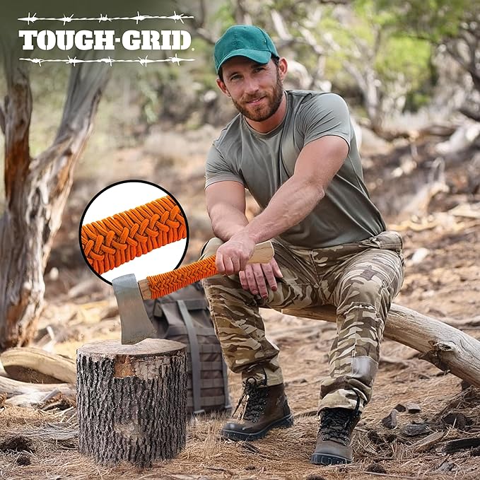 TOUGH-GRID Premium White Paracord 550 lbs Made in USA Outdoor Survival Nylon Rope Tactical Heavy Duty Strands Parachute Cord Used by US Military Type III Mil-Spec