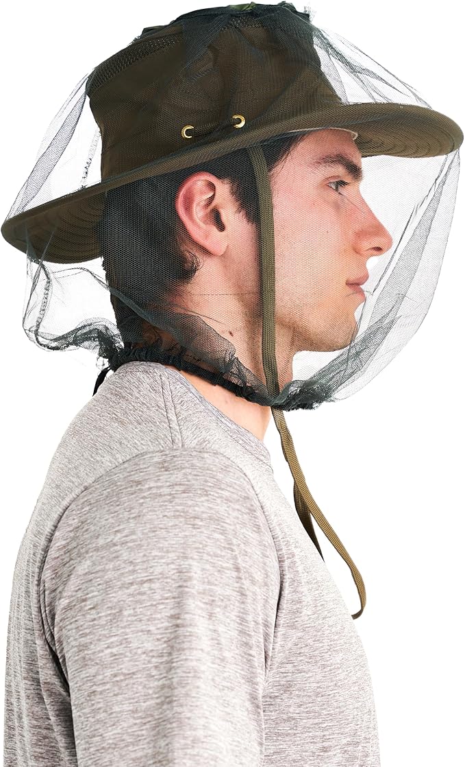 Coghlan's Mosquito Head Net: Ultra-Fine Mesh Netting Protection for Face and Neck Against Bugs Gnats Flies Insects, for Outdoor Camping, Hiking & Fishing
