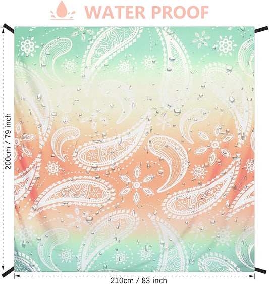 AISPARKY Beach Blanket Waterproof Sandproof Quick Drying Beach Mat Extra Large Outdoor Picnic Blanket for Travel Camping Hiking