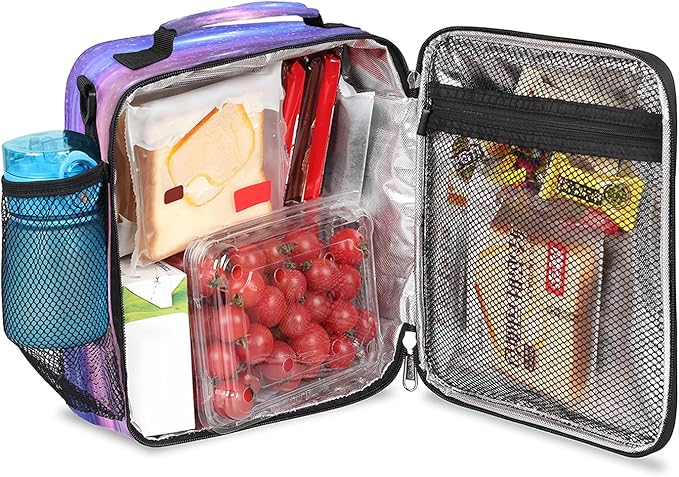 Universe Space Galaxy Nebula Lunch Bag for Girls Boys Outer Space Galaxy Insulated Lunch Box for Kids School Picnic Travel Outdoor,Students Teens Thermal Lunch Tote Bag with Adjustable Shoulder Strap