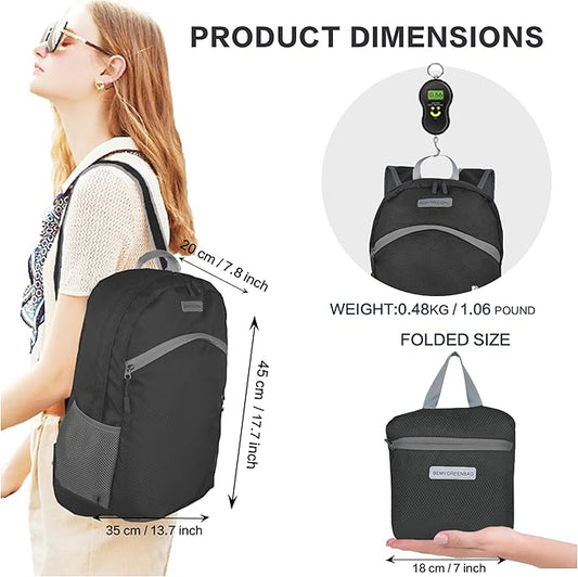 35L Foldable Waterproof Backpack For Outdoor Sports Travel Inside Wet Clothes Compartment Packable For Multiple