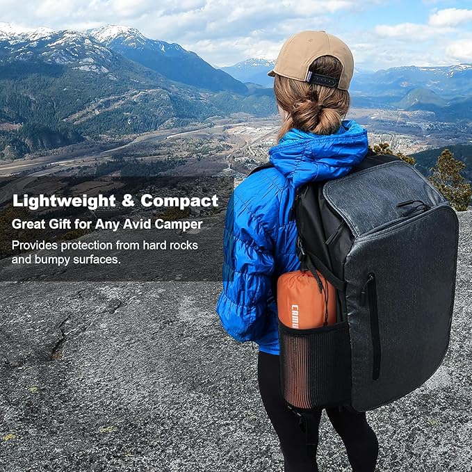 CAMULAND Camping Mattress 2 Person, Double Sleeping Pad for Camping Mat Inflatable Air Bed with Pillow Built-in Foot Pump Backpacking Hiking Traveling Gear Compact Self Inflating