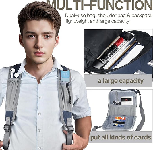 35L Foldable Waterproof Backpack For Outdoor Sports Travel Inside Wet Clothes Compartment Packable For Multiple