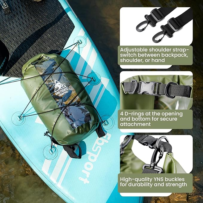 OneTigris Waterproof Backpack, 30L Dry Bag Roll Top Backpack Keeps Gear Dry with Transparent Window, Shoulder Strap for Kayaking, Rafting, Boating, Swimming, Camping, Hiking, Beach, Fishing