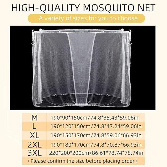 4 Corners Mosquito Net for Mosquiteros para Camas Bed Canopies Netting Bed Drapes Rectangular Mosquito Mesh for Camping Home Outdoor Travel Dormitory(White,L75 X W47 X H59 Inch)