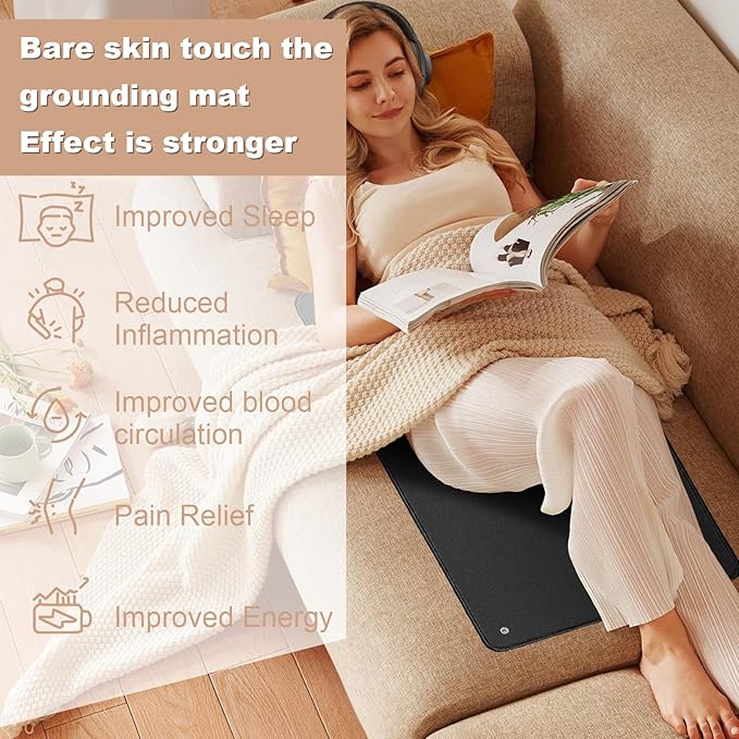 Grounding Mat for Improving Sleep, Grounding Pad for Health, Grounding Bed Mat with Grounding Cord for Better Working (35.5 * 23.6inch)