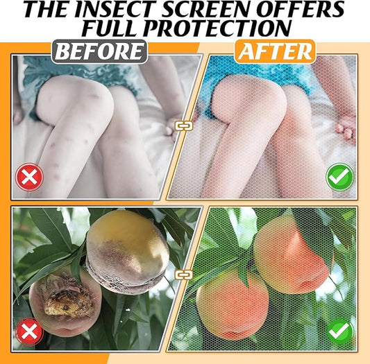 Mosquito Net for Patio - 10Ft x 40Ft for Each Garden Mesh Screen Barrier, Super Dense Patio Netting for Balcony Porch Protecting Your Skin Plants Vegetables DIY (White)