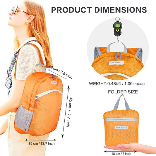 35L Foldable Waterproof Backpack For Outdoor Sports Travel Inside Wet Clothes Compartment Packable For Multiple