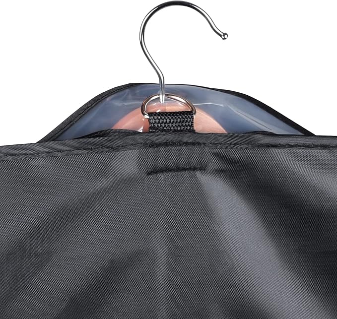 Univivi 8 Pack Suit Bags 43" Waterproof Black Garment Bag, Coat Covers from Dust with Zipper and Transparent Window, for Hanging Clothes, all coats, suits, women shirts, tuxedos, uniforms, winter