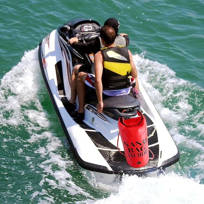 RunNico 500D Sand Anchor for Small Boats,2 in 1 PWC Jet Ski Anchor Kit with Adjustable Buoy,Waterproof Dry Bag for Jet Ski, Kayak, Boat, Watercraft and Canoe