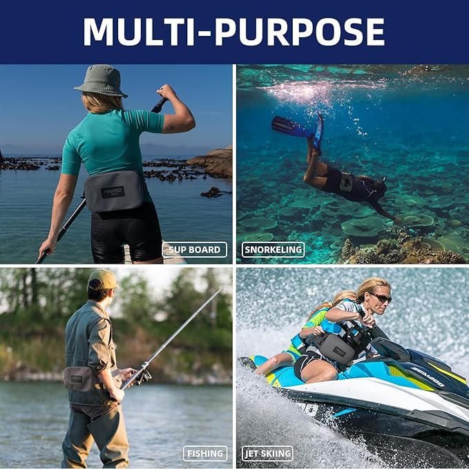 THURSO SURF Waterproof Fanny Pack Dry Bag Floating Pouch Bag Adjustable Waist Strap Keep Your Phone and Valuables Safe/Dry SUP Accessories for Kayaking Paddle Board Snorkeling Boating (Olive)
