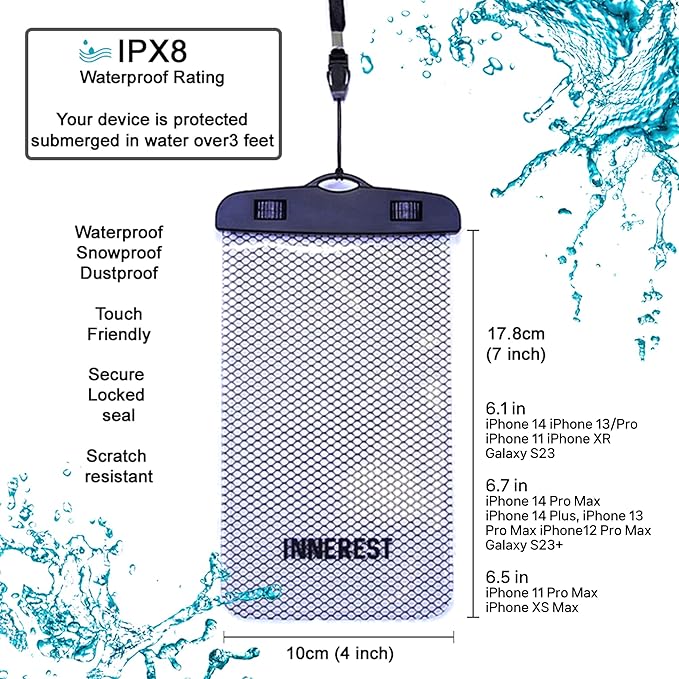 Waterproof Dry Bag Lightweight Sack for Outdoor Water Recreation Beach Boating Camping Fishing Kayaking with a Waterproof phone pouch (Matte Yellow, 10L)