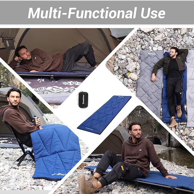 KingCamp Cot Mattress, Portable Lightweight Camping Sleeping Mat Soft Comfortable Non-Slip Cot Pad for Camp Cot, RV Bunk & Twin Beds