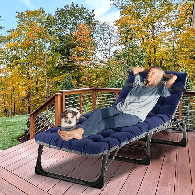 ABORON Folding Camping Cot for Adults, Heavy Duty 3-in-1 Bed for Guest Sleeping, Adjustable Double-Layer 1200D with Mattress & Carrying Bag for Home, Office, Vacation, Hospital Use