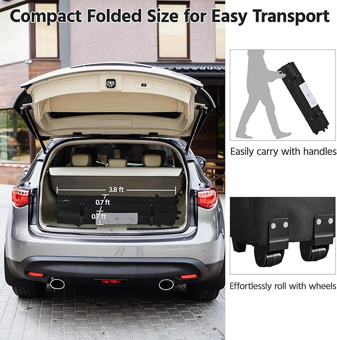 Yaheetech 10x10 Pop up Canopy Tent w/1 Sidewall, Instant Commercial 150D Silver Coated Fabric Outdoor Instant Tent w/Wheeled Bag, 4 Sandbags, 8 Stakes & 4 Ropes for Parties, Camping, Beach, Black