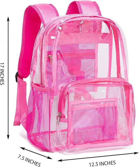 Vorspack Clear Backpack - Heavy Duty PVC Transparent See Through Backpack for College & Workplace