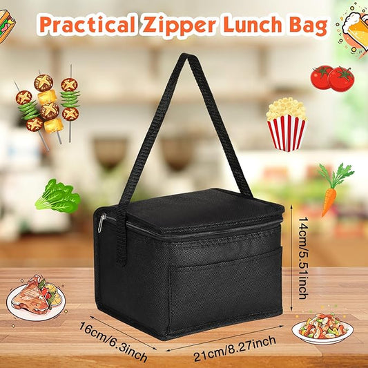 Amyhill 40 Pcs Insulated Lunch Bags Bulk Reusable Cooler Tote Bags Leakproof Thermal Lunch Box Waterproof Freezable Lunch Bag Beverage Bag with Strap for Men Women Office Work Picnic Beach (Colorful)