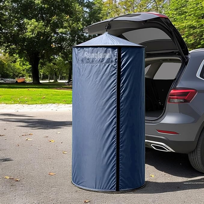 Instant Changing Tent for SUV Trunk, Easy Pop-Up Privacy Shelter with Liftgate Suction Pod - Portable Dressing Room for Beach, Outdoor Camping Shower, Toilet (Carry-Bag Included), Blue
