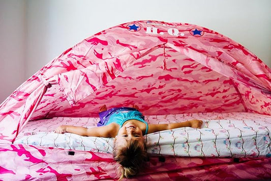 Pacific Play Tents 19781 Kids Pink Camo Bed Tent Playhouse - Twin Size