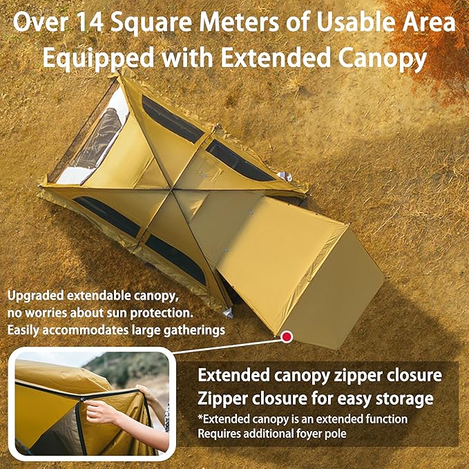 Naturehike7.6 Double Person 4-Seasons Camping Tent, UPF50+ Sun Protection Tent with 7001 Aluminum Alloy Poles, PU2000mm+ Waterproof Tent for Outdoor Camping,Picnic