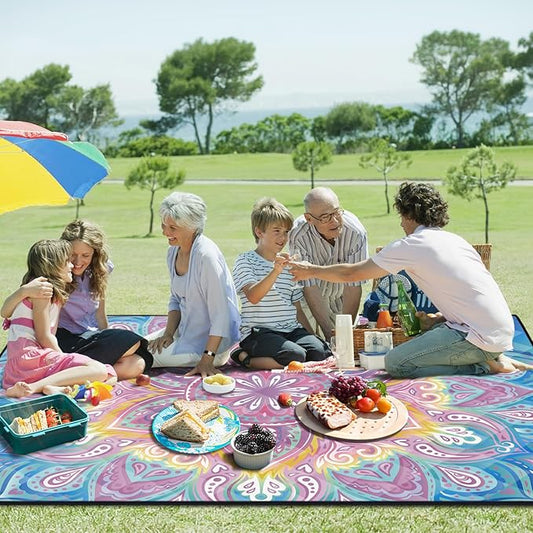 Picnic Blankets 80x80 Beachy Blanket Excersize Yogamat with Bag Womens Mens Travel Kit Camping Needs RV Decorations Long Car Road Trips Organizers Vacation Storage Gifts for Toddlers Friends