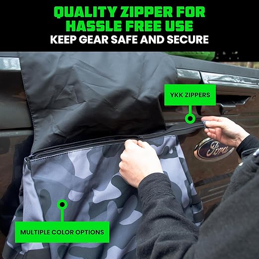 Rhino USA Tail Gate Trash Bag – Molle Compatible Overlanding Gear, Camping Essentials & Ultimate Accessory for Jeep Gladiator, Trucks & More - Camo