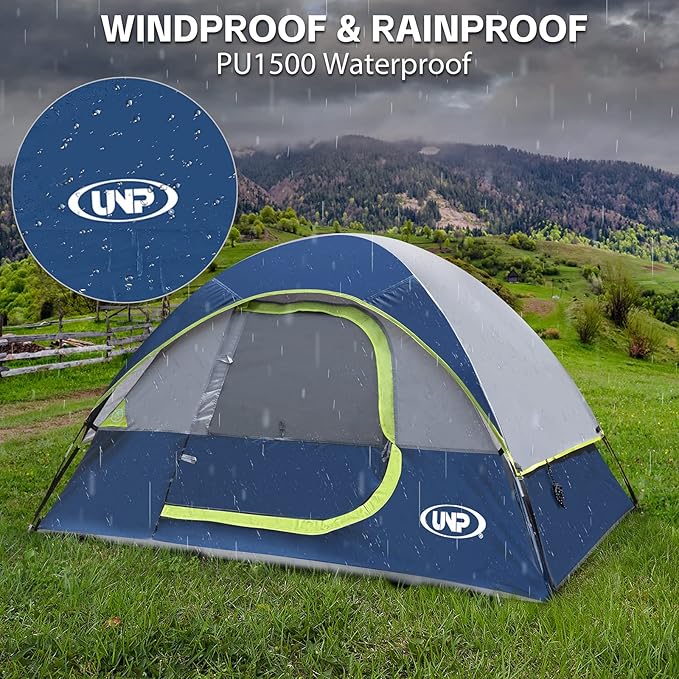 Camping Tent 2 Person, Waterproof Windproof Tent with Rainfly Easy Set up-Portable Dome Tents for Camping…