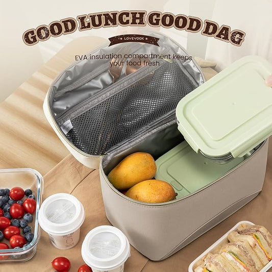 LOVEVOOK Lunch Box for Women,Adult Insulated Lunch Bag for Women,Leakproof Cooler Bag for Office Picnic Hiking Beach,Lunch Tote Bag with Adjustable Shoulder Strap