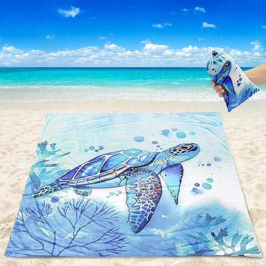 Beach Blanket Waterproof Sandproof Extra Large Beach Mat 79" X 83"/120"x108"for 1-8 Adults Quick Drying Durable Outdoor Picnic Mat for Beach Travel Camping Hiking
