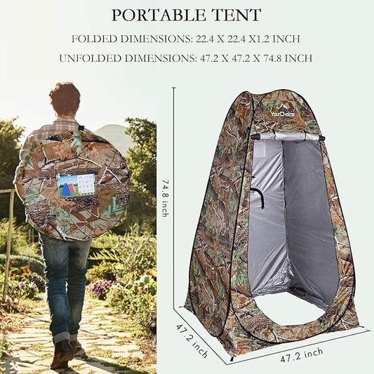 Your Choice Pop Up Privacy Shower Tent - Portable Changing Tent for Camping, Beach & Hiking - 6.2FT Lightweight with Carry Bag, Quick Setup & Full Coverage
