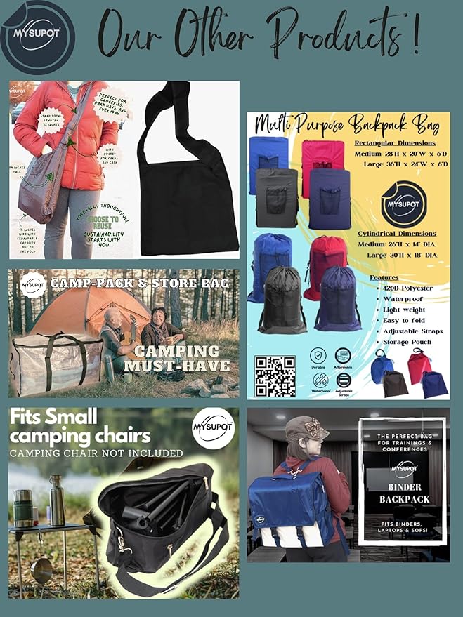 Replacement Bag for Folding Camping Chair, Portable Camp Chair, Hammock, Yoga Mat, Umbrella, Tents, Tripods, Fishing Poles - 420D Oxford Polyester Fabric