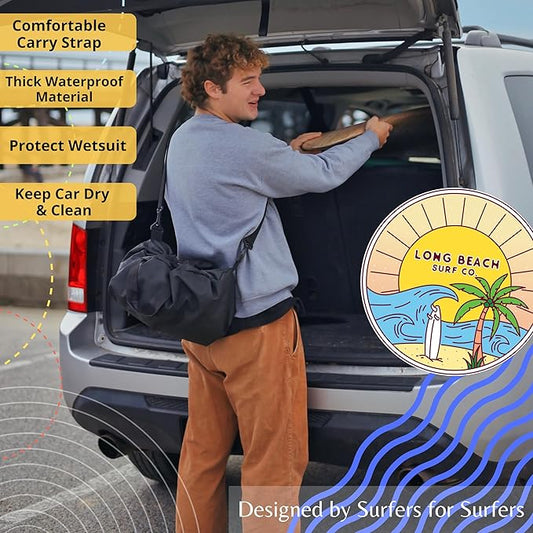 Wetsuit Changing Mat | Surf Mat | Waterproof DryBag | Drawstring Wet Bathing Suit Bag | Surfing Changing Mat | Wetsuit Bag | Wetsuit Mat