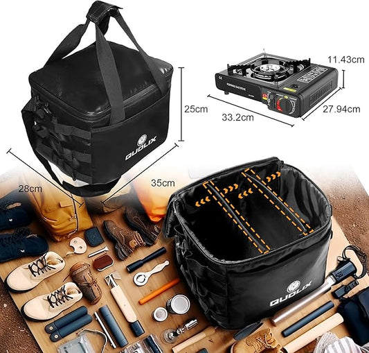 Portable Waterproof Fireproof Camping Storage Bag, Grill Carry Bag, Cookware Organizer, Outdoor Case for Camping, Tailgating, Grilling, Bag Only