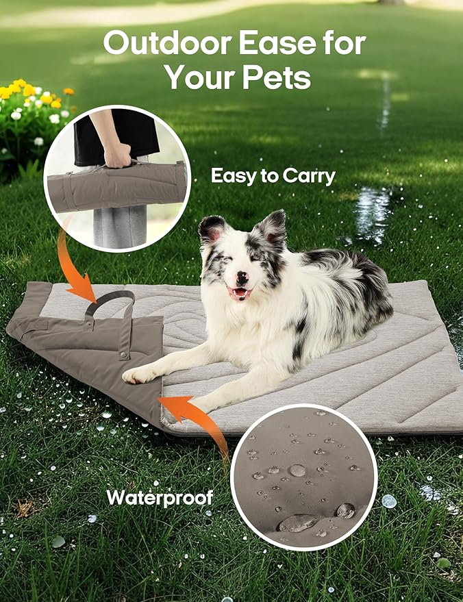 ZonLi Dog Cooling Mat, 40" x 27"Medium, Waterproof Cooling Pad for Dogs & Cats, Portable & Durable Pet Mat for Crate, Trunk, Camping, Outdoors, Machine Washable, Pebble Grey